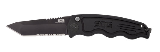 SOG Specialty Knives™ SOG-Tac Mini ST-13 Black Hard Anodized Aluminum AUS-8 Stainless Steel Pocket Knife