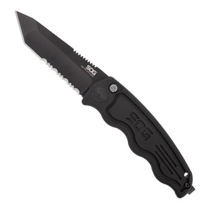 SOG Specialty Knives™ SOG-Tac Mini ST-13 Black Hard Anodized Aluminum AUS-8 Stainless Steel Pocket Knife