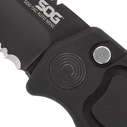 SOG Specialty Knives™ SOG-Tac Mini ST-13 Black Hard Anodized Aluminum AUS-8 Stainless Steel Pocket Knife