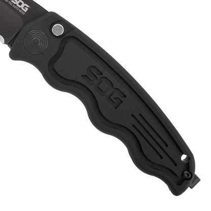 SOG Specialty Knives™ SOG-Tac Mini ST-13 Black Hard Anodized Aluminum AUS-8 Stainless Steel Pocket Knife