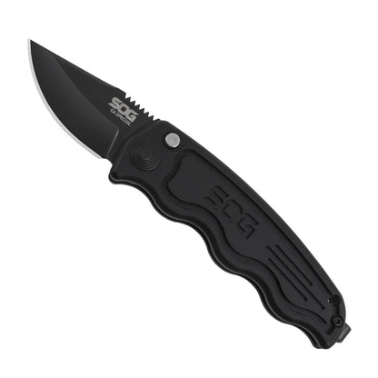 SOG Specialty Knives™ SOG-Tac Mini Cali ST-14 Black Hard Anodized Aluminum AUS-8 Stainless Steel Pocket Knife
