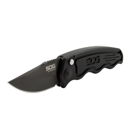 SOG Specialty Knives™ SOG-Tac Mini Cali ST-14 Black Hard Anodized Aluminum AUS-8 Stainless Steel Pocket Knife