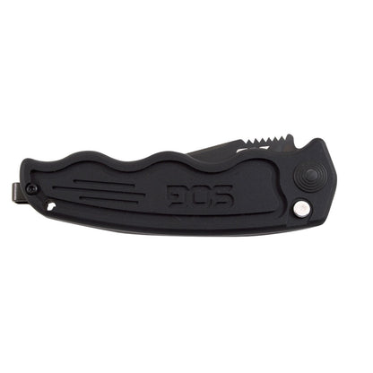 SOG Specialty Knives™ SOG-Tac Mini Cali ST-14 Black Hard Anodized Aluminum AUS-8 Stainless Steel Pocket Knife