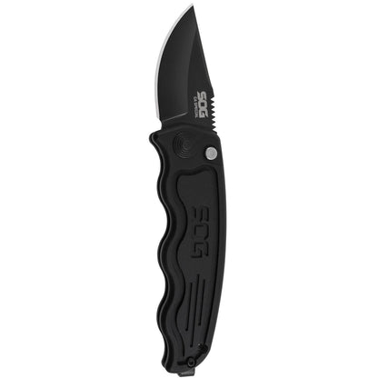 SOG Specialty Knives™ SOG-Tac Mini Cali ST-14 Black Hard Anodized Aluminum AUS-8 Stainless Steel Pocket Knife