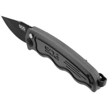 SOG Specialty Knives™ California Special ST-14GR Battleship Grey Anodized Aluminum AUS-8 Stainless Steel Pocket Knife