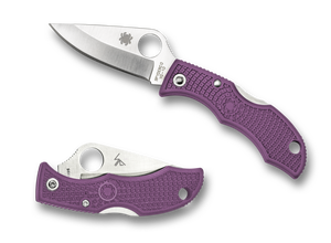 Spyderco Knives™ Ladybug 3 Lockback LPRP3 Purple Fiberglass Reinforced Nylon VG-10 Stainless Steel Pocket Knife