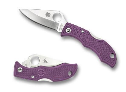 Spyderco Knives™ Ladybug 3 Lockback LPRP3 Purple Fiberglass Reinforced Nylon VG-10 Stainless Steel Pocket Knife