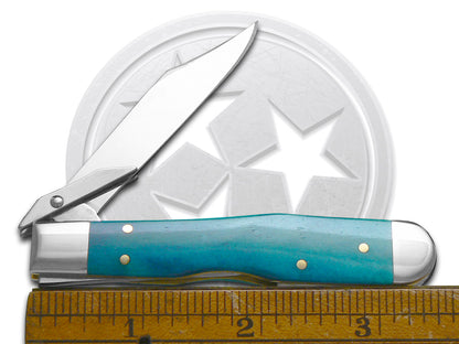 W.R. Case XX Knives Cheetah Cub Smooth Caribbean Blue Bone 12495 Stainless Pocket Knife