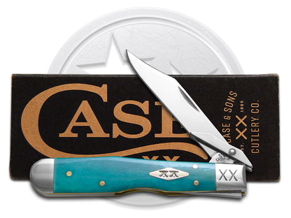 W.R. Case XX Knives Cheetah Cub Smooth Caribbean Blue Bone 12495 Stainless Pocket Knife