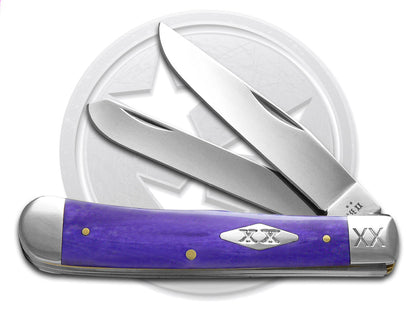 W.R. Case XX Knives Trapper Ultra Violet Bone 12498 Stainless Pocket Knife
