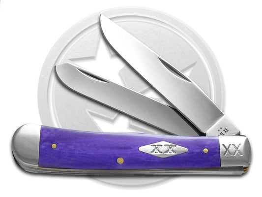 W.R. Case XX Knives Trapper Ultra Violet Bone 12498 Stainless Pocket Knife
