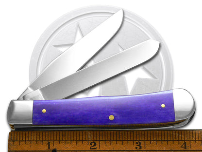 W.R. Case XX Knives Trapper Ultra Violet Bone 12498 Stainless Pocket Knife
