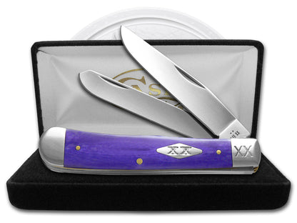 W.R. Case XX Knives Trapper Ultra Violet Bone 12498 Stainless Pocket Knife