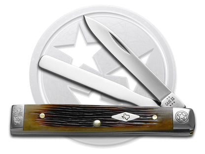 W.R. Case XX Knives Baby Doc Scrolled Texas Antique Bone 64245 Stainless 1/500 Pocket Knife