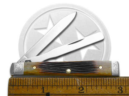 W.R. Case XX Knives Baby Doc Scrolled Texas Antique Bone 64245 Stainless 1/500 Pocket Knife