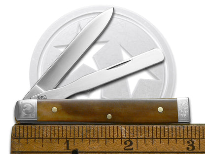 W.R. Case XX Knives Baby Doc Scrolled Antique Bone 64259 Stainless 1/500 Pocket Knife