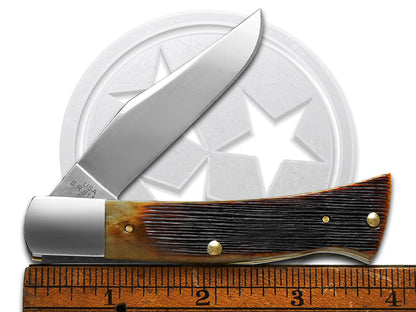 W.R. Case XX Knives Axe Handle Barn Board Jig Antique Bone 64260 Stainless 1/500 Pocket Knife