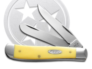 W.R. Case XX Knives Yellow Synthetic Mini Trapper Pocket Knife 80029