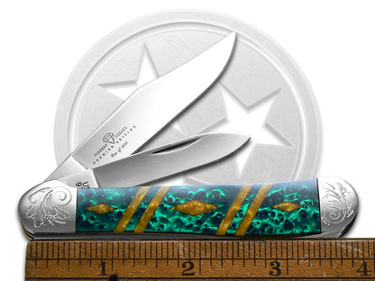 W.R. Case XX Knives Copperhead Diamond Series 1/500 Green & Gold Corelon 9249GNGLD/DE Stainless Pocket Knife