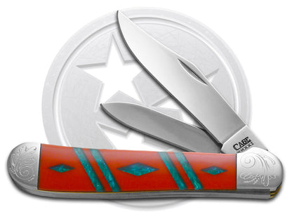 W.R. Case XX Knives Copperhead Diamond Series 1/500 Red & Blue Luster Corelon 9249RDBL/DE Stainless Pocket Knife