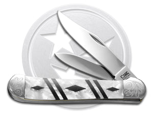 W.R. Case XX Knives Copperhead Diamond Series 1/500 White Pearl & Black Pearl Corelon 9249WPBKP/DE Stainless Pocket Knife