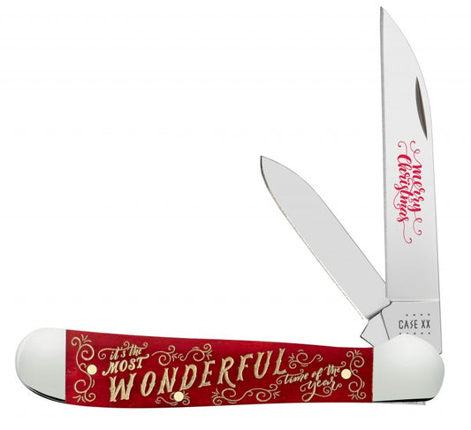 W.R. Case XX Knives Merry Christmas Dark Red Bone Copperhead Stainless Pocket Knife 10605