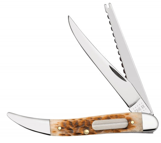 Case XX™ Knives Fishing Jigged Amber Bone Stainless 10726 Pocket Knife