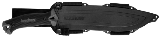 Kershaw Knives™ Camp 10 Fixed Blade 1077 Gray Glass-Filled Nylon with Black Sure-Grip Overmold 65Mn Carbon Steel Knife