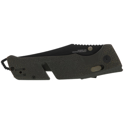 SOG Specialty Knives™ Trident AT Lever Lock 11-12-03-57 Olive Drab Glass-Reinforced Nylon D2 Semi-Stainless Steel Pocket Knife