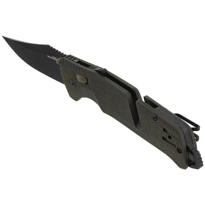 SOG Specialty Knives™ Trident AT Lever Lock 11-12-03-57 Olive Drab Glass-Reinforced Nylon D2 Semi-Stainless Steel Pocket Knife