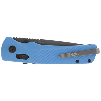 SOG Specialty Knives™ Flash AT Lever Lock 11-18-04-57 Civic Cyan Glass-Reinforced Nylon D2 Semi-Stainless Steel Pocket Knife