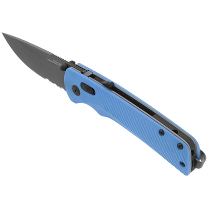 SOG Specialty Knives™ Flash AT Lever Lock 11-18-04-57 Civic Cyan Glass-Reinforced Nylon D2 Semi-Stainless Steel Pocket Knife