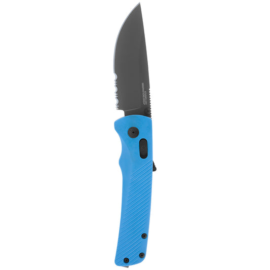 SOG Specialty Knives™ Flash AT Lever Lock 11-18-04-57 Civic Cyan Glass-Reinforced Nylon D2 Semi-Stainless Steel Pocket Knife