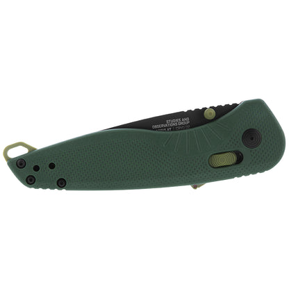 SOG Specialty Knives™ Aegis At Lever Lock 11-41-04-57 Forest Glass-reinforced Nylon Cryo D2 Carbon Steel Pocket Knife