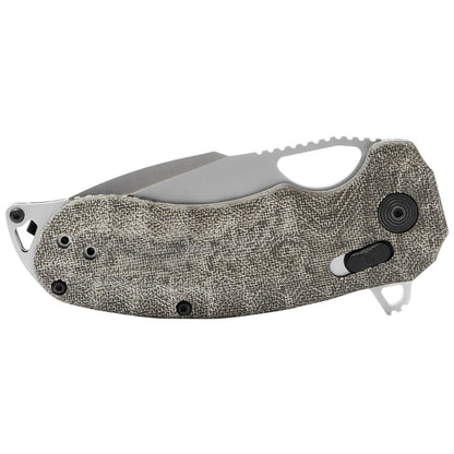 SOG Specialty Knives™ Kiku XR Lever Lock 12-27-01-57 Green Linen Micarta CTS XHP Stainless Steel Pocket Knife