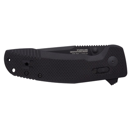 SOG Specialty Knives™ SOG-TAC XR Lever Lock 12-38-01-57 Black G-10 Cryo D2 Stainless Steel Pocket Knife