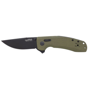 SOG Specialty Knives™ SOG-TAC XR Crossbar Lock 12-38-02-41 OD Green G-10 Cryo D2 Stainless Steel Pocket Knife