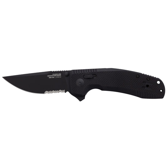 SOG Specialty Knives™ SOG-TAC XR Lever Lock 12-38-03-57 Black G-10 Cryo D2 Stainless Steel Pocket Knife