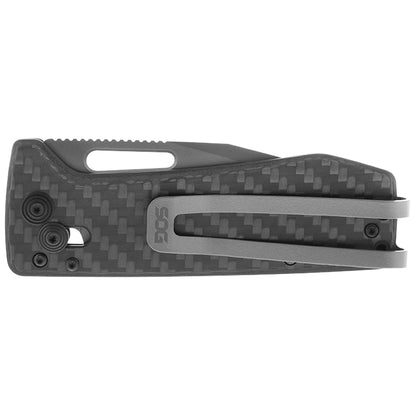 SOG Specialty Knives™ Ultra XR Lever Lock 12-63-01-57 Black Carbon Fiber Cryo CPM S35VN Stainless Steel Pocket Knife