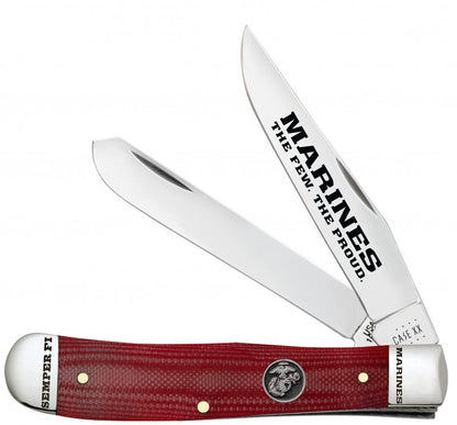 Case XX™ Knives USMC Marines Trapper Red G-10 Stainless 13197 Pocket Knife