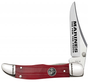 W.R. Case XX Knives USMC Kickstart Mid Folding Hunter Red G-10 Stainless Pocket Knife 13199