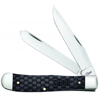 Case XX™ Knives Trapper Basket Weave Charcoal Natural Bone Stainless 15504