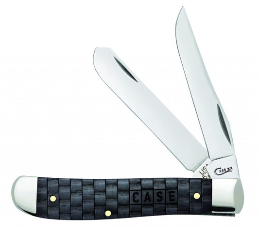 Case XX™ Knives Mini Trapper Basket Weave Charcoal Color Wash Bone 15505 Pocket Knife