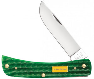 W.R. Case XX Knives John Deere Jigged Green Bone Sodbuster Jr Stainless Pocket Knife 15766
