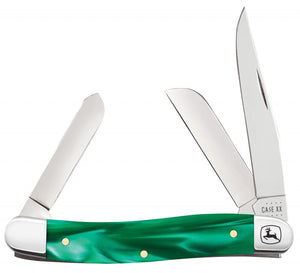 W.R. Case XX Knives John Deere Green Pearl Kirinite Medium Stockman Stainless Pocket Knife 15776