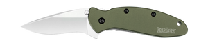 Kershaw Knives™ Scallion Liner Lock 1620OL Olive Green Anodized Aluminum High Carbon 420HC Steel Pocket Knife