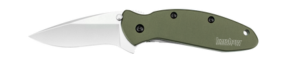 Kershaw Knives™ Scallion Liner Lock 1620OL Olive Green Anodized Aluminum High Carbon 420HC Steel Pocket Knife