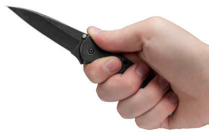 Kershaw Knives™ Leek Liner Lock 1660BLKW Blackwash Stainless Steel Sandvik 14C28N Stainless Steel Pocket Knife