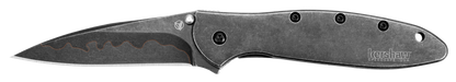 Kershaw Knives™ Leek Frame Lock 1660CBBW Blackwash Stainless Steel D2 Steel and Sandvik 14C28N Steel Pocket Knife