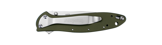 Kershaw Knives™ Leek Liner Lock 1660OL Olive Green Anodized Aluminum Sandvik 14C28N Stainless Steel Pocket Knife